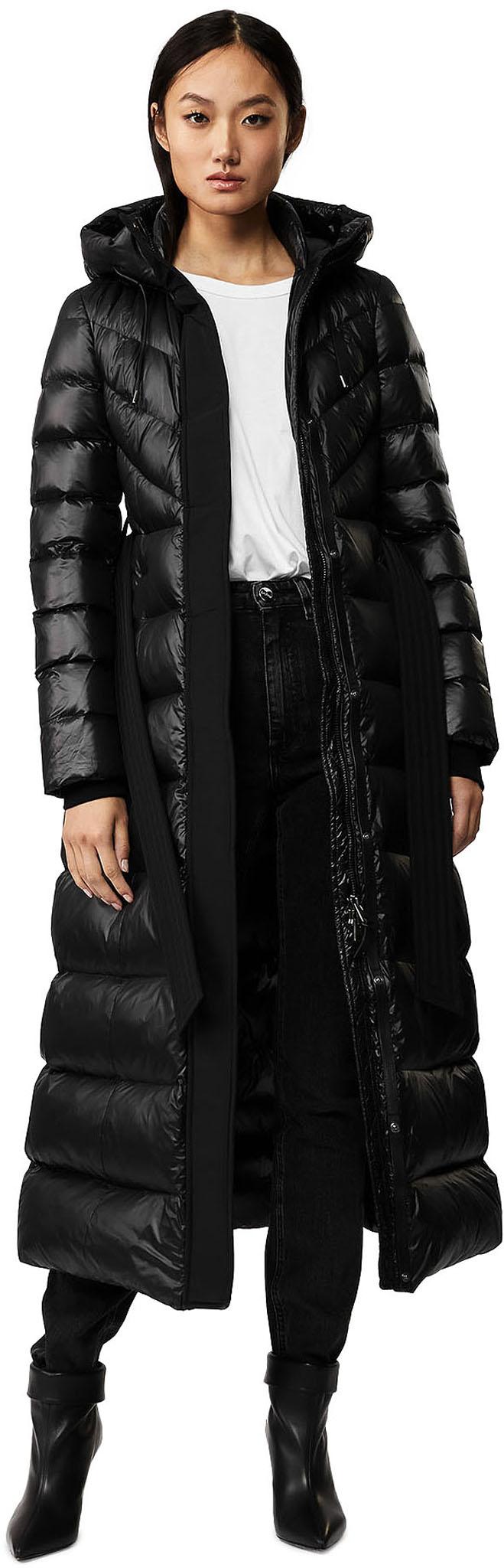 Product gallery image number 4 for product Calina Maxi Lightweight Down Coat with Sash Belt - Women's