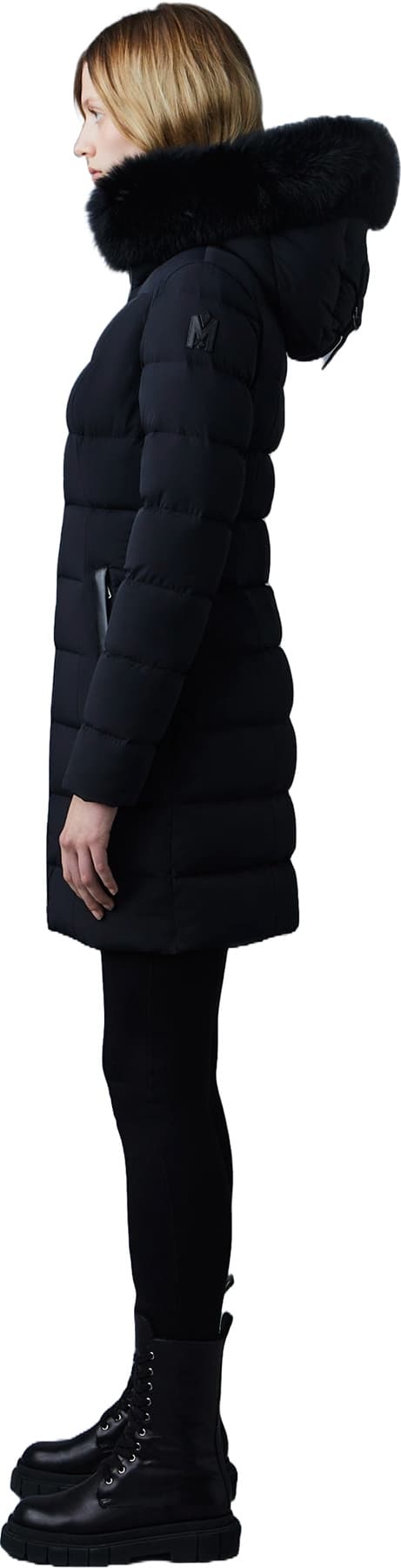 Product gallery image number 3 for product Calla Agile-360 Stretch Light Down Coat With Blue Fox Fur Collar - Women's