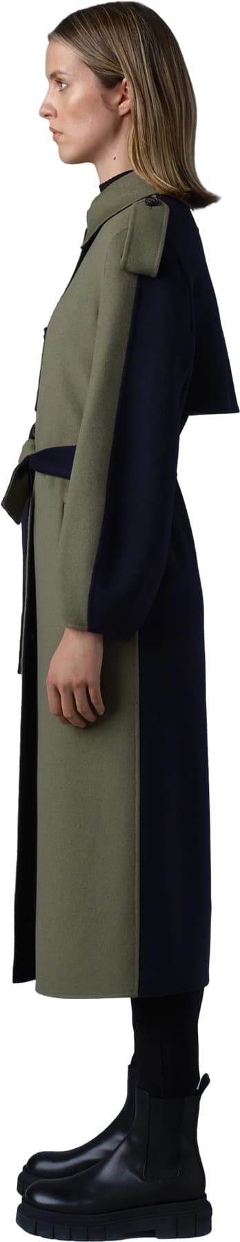 Product gallery image number 4 for product Ceyla Double-Face Wool Coat with Sash Belt - Women's