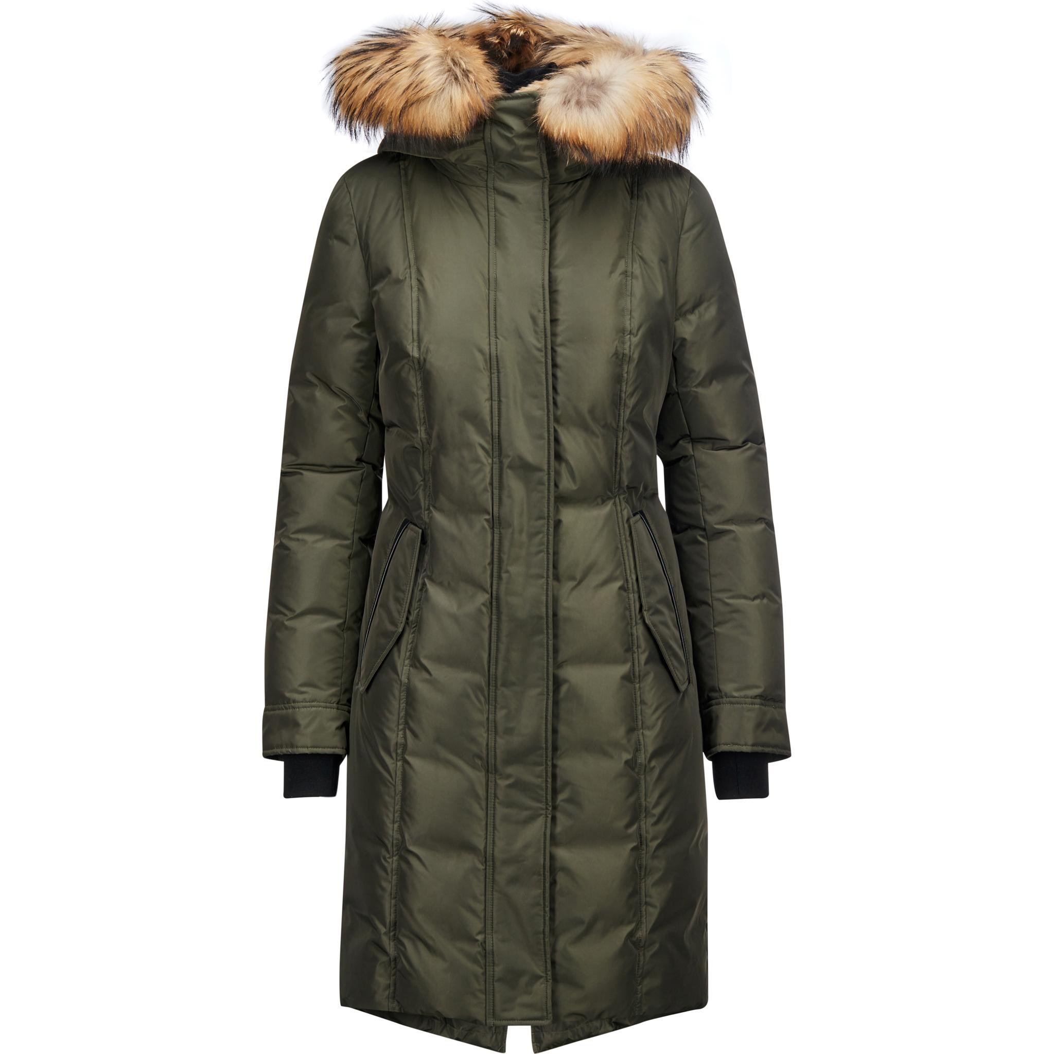Product gallery image number 1 for product Harlin Mid Length Winter Down Coat with Black Fur - Women's