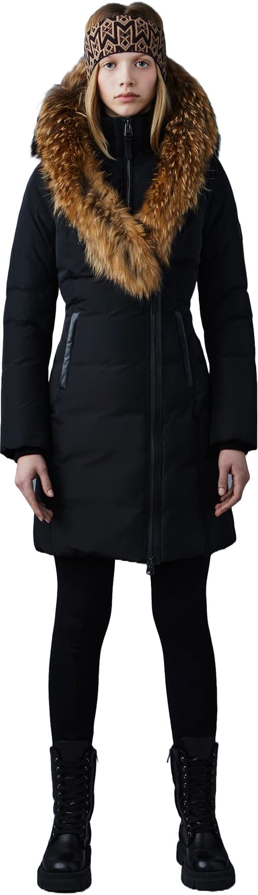 Product gallery image number 5 for product Kay Down Coat With Natural Fur Signature Mackage Collar - Women's
