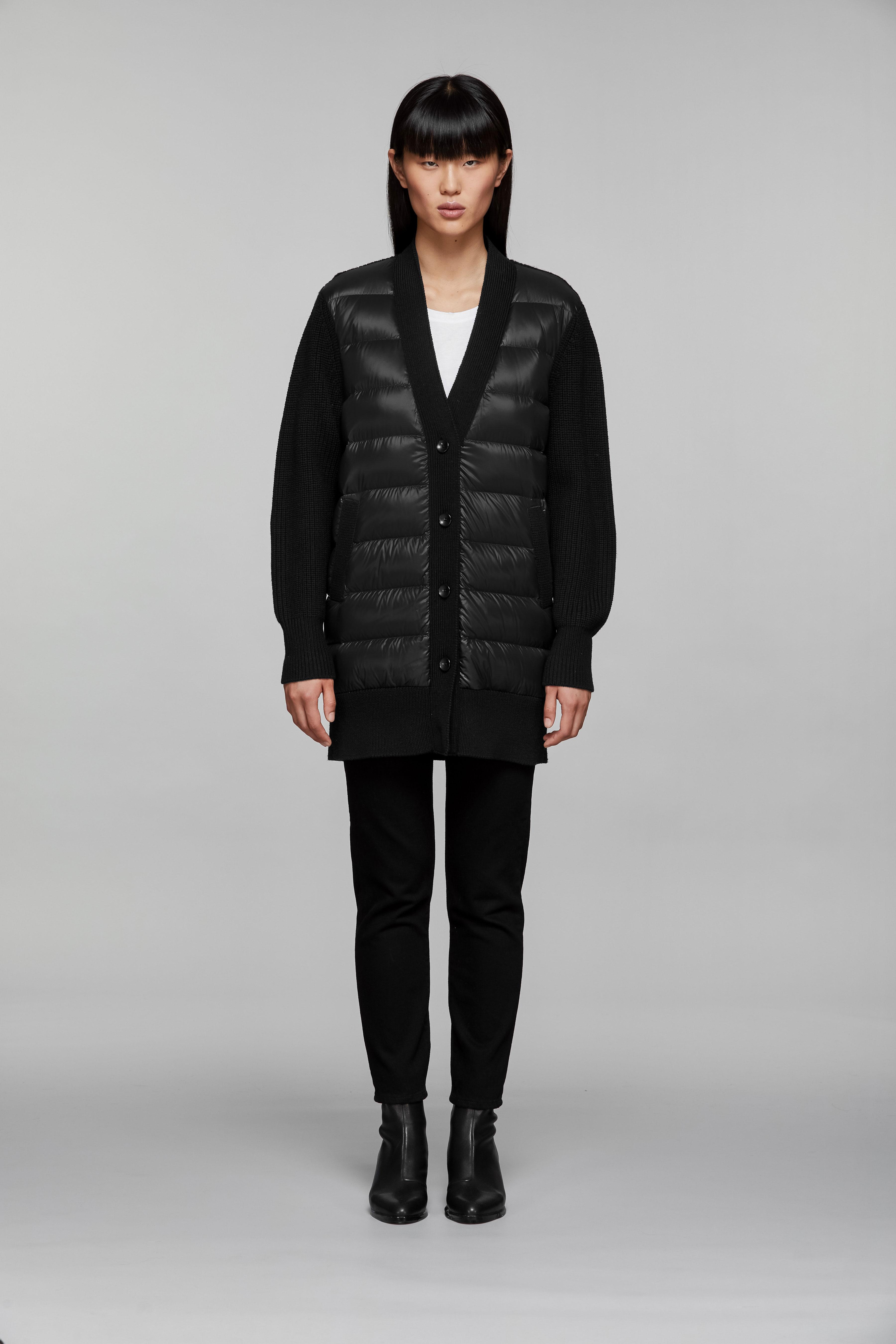 Numéro de l'image de la galerie de produits 1 pour le produit Veste cardigan en duvet avec laine mérinos - Femme