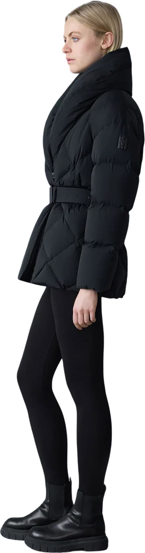 Numéro de l'image de la galerie de produits 2 pour le produit Manteau en duvet avec ceinture et col châle Olive - Femme