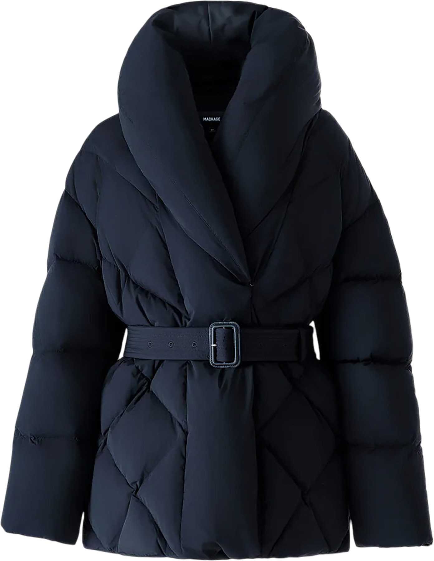 Product image for Olive Down Belted Jacket with Shawl Collar - Women's