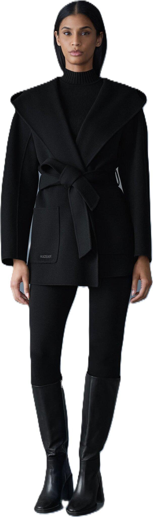 Product gallery image number 2 for product Paya Wool Wrap Coat with Sash Belt - Women's