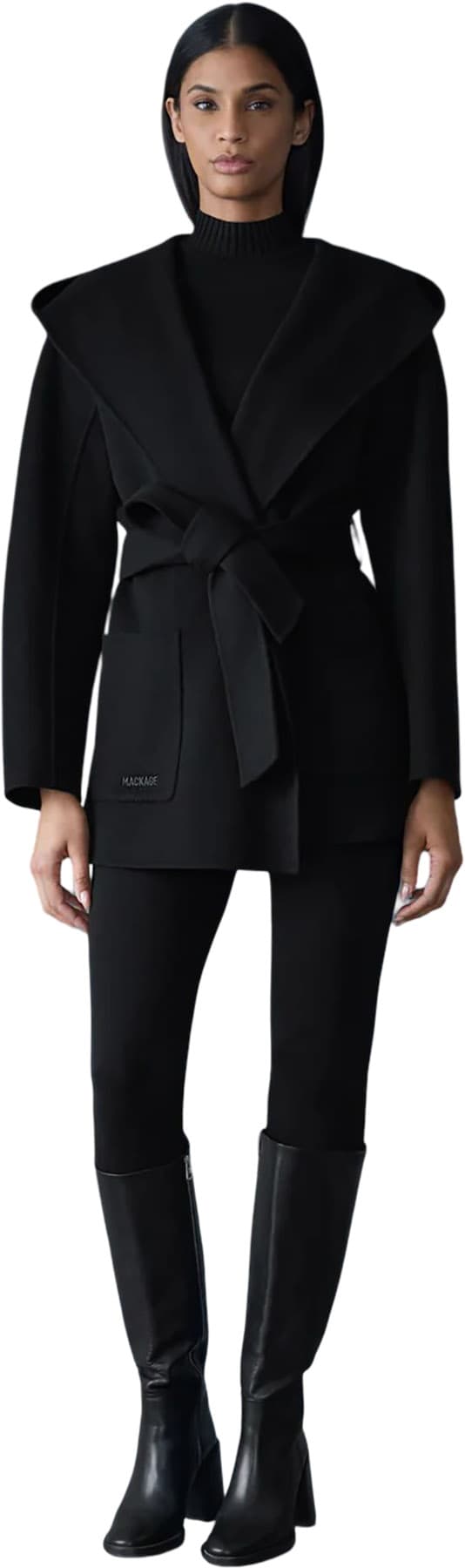 Product gallery image number 8 for product Paya Wool Wrap Coat with Sash Belt - Women's