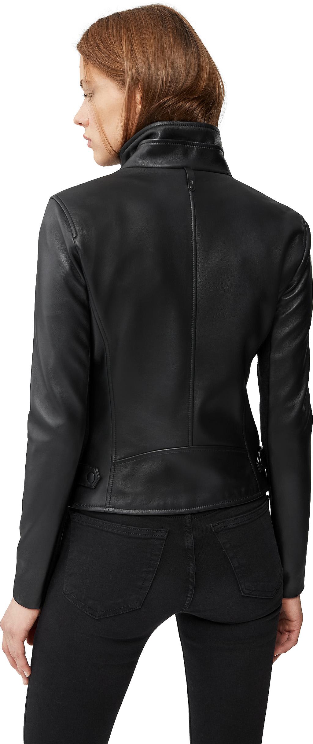Product gallery image number 2 for product Sandy Asymmetrical Zip Leather Jacket - Women's