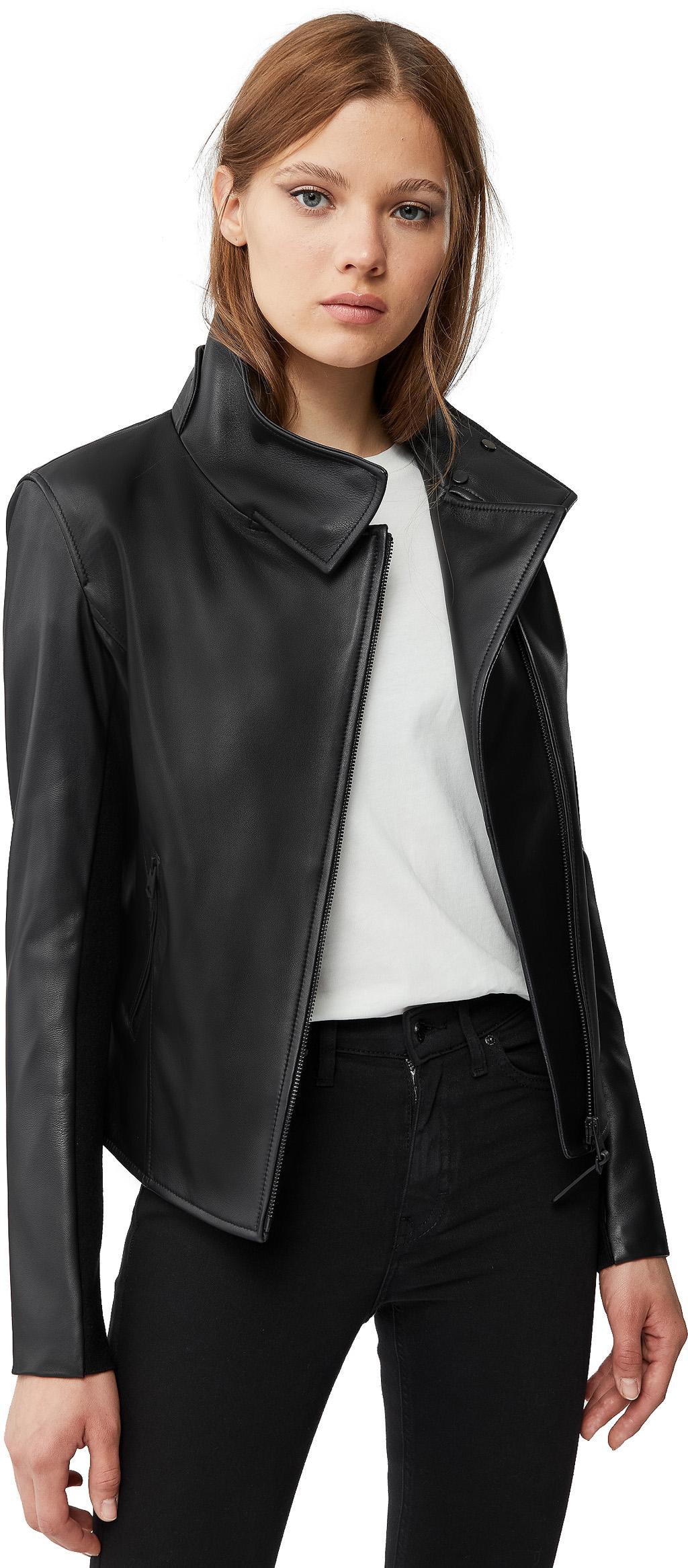 Product gallery image number 1 for product Sandy Asymmetrical Zip Leather Jacket - Women's