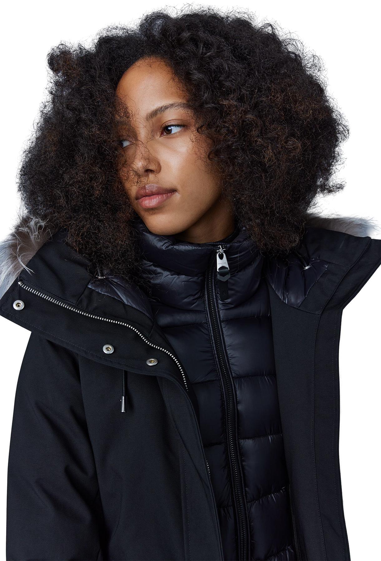 Product gallery image number 4 for product Shiloh 2-in-1 Fitted Down Coat with Removable Bib and Silver Fox Fur - Women's