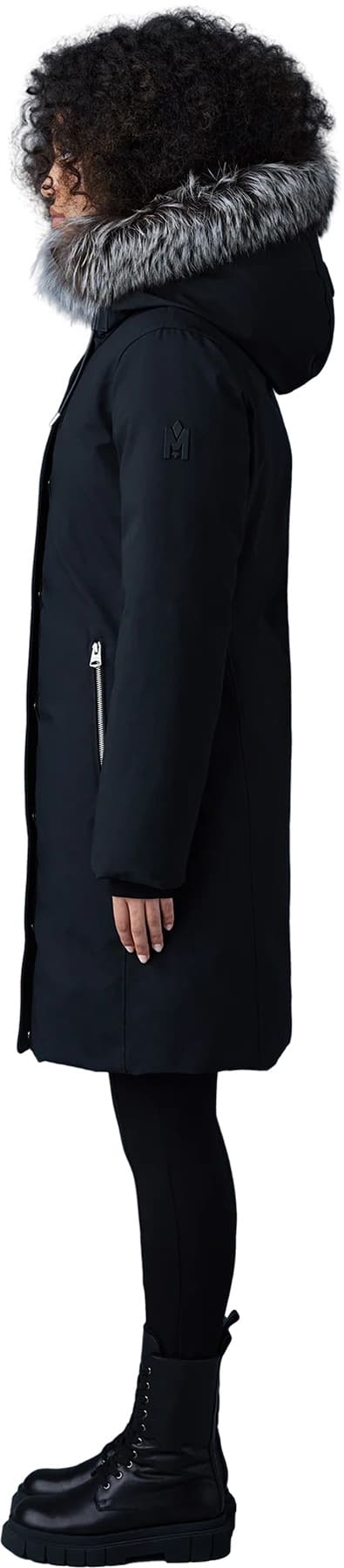 Product gallery image number 2 for product Shiloh 2-in-1 Fitted Down Coat with Removable Bib and Silver Fox Fur - Women's