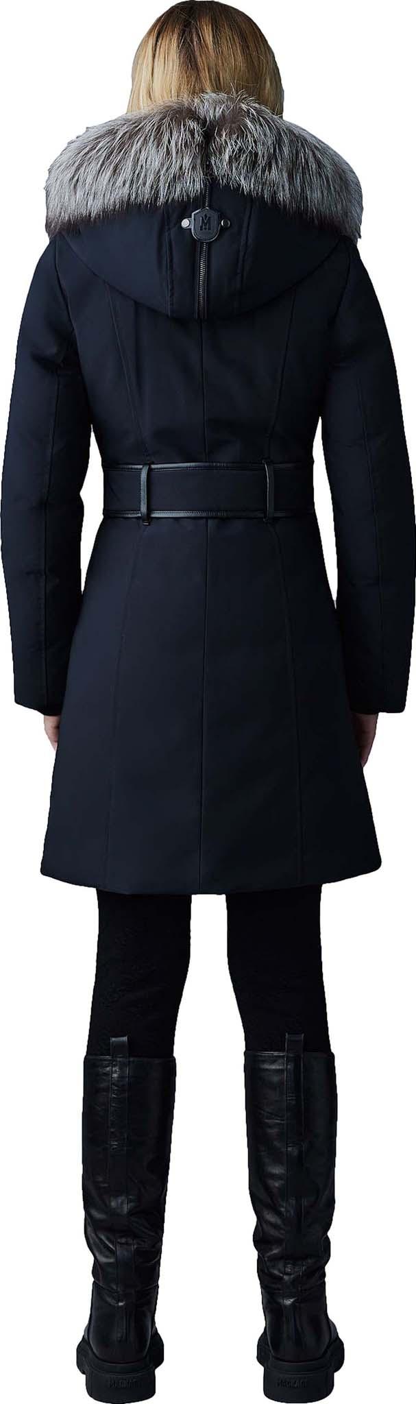 Product gallery image number 3 for product Trish Down Coat with Silver Fox Fur Trimmed Collar and Hood - Women's