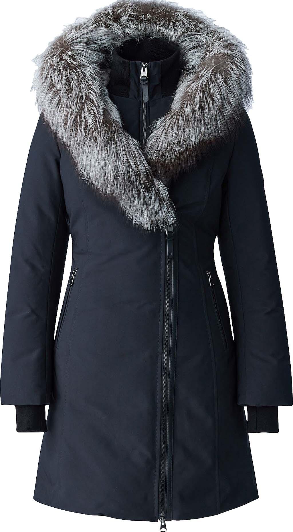 Product gallery image number 2 for product Trish Down Coat with Silver Fox Fur Trimmed Collar and Hood - Women's
