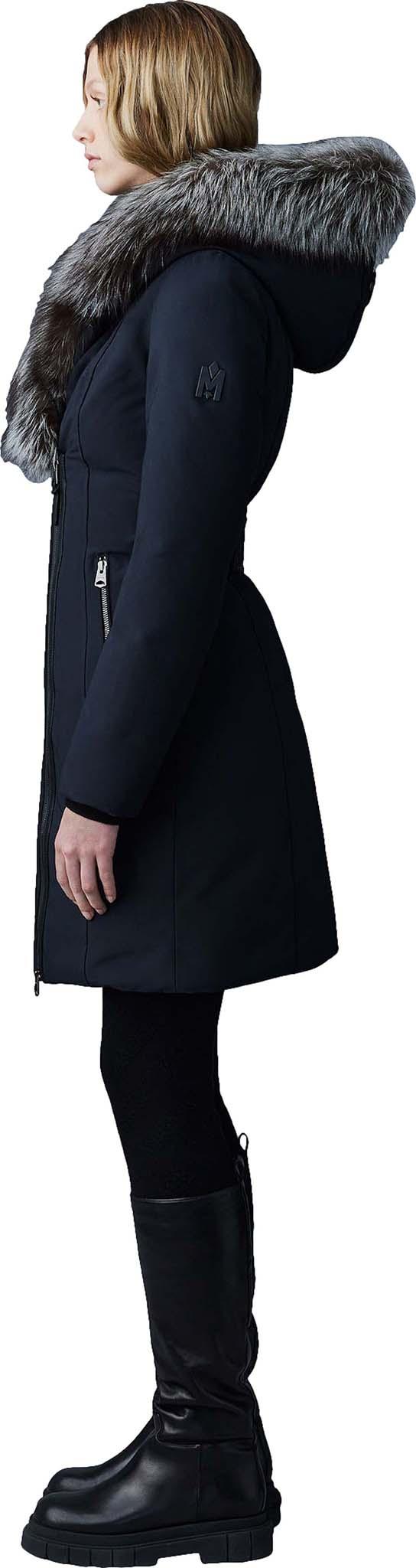 Product gallery image number 5 for product Trish Down Coat with Silver Fox Fur Trimmed Collar and Hood - Women's