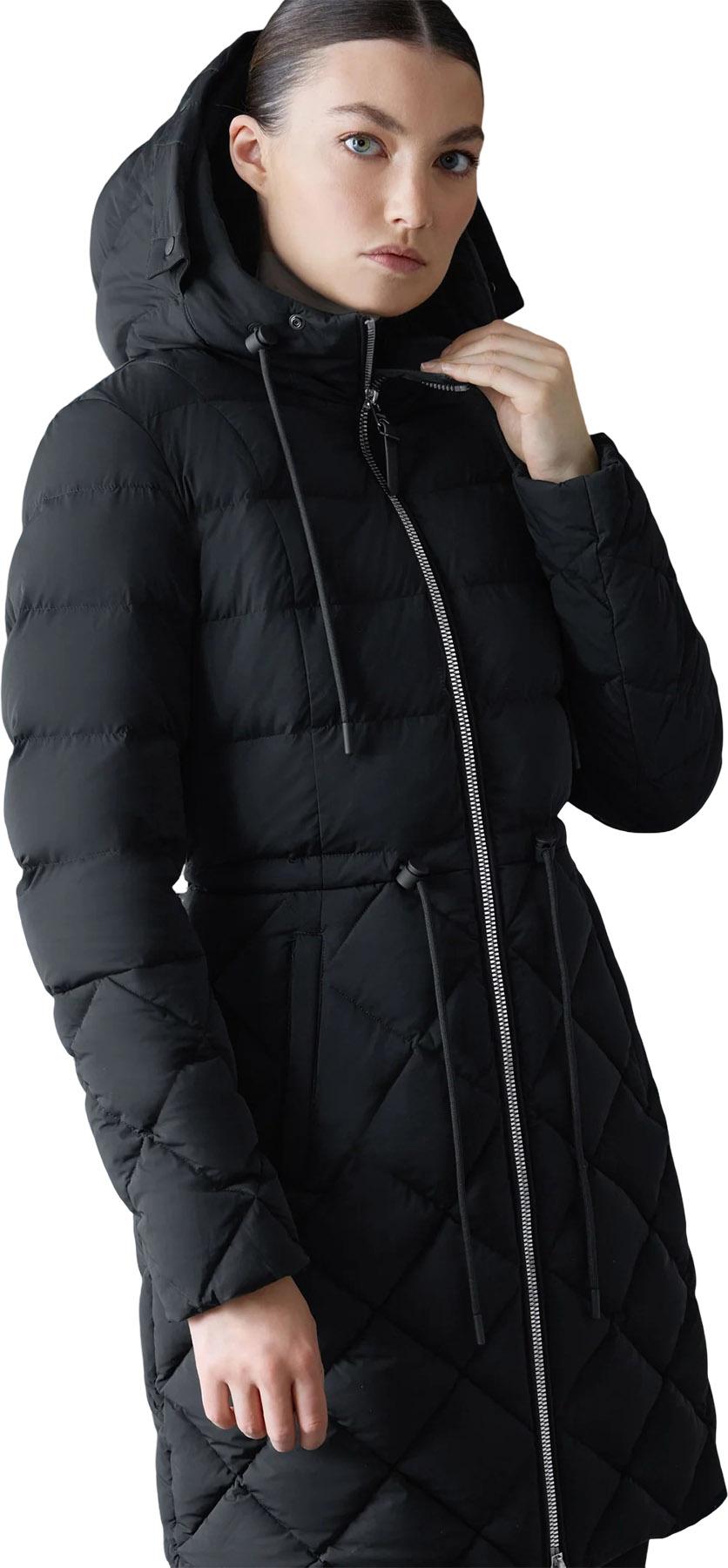 Product gallery image number 3 for product Xena-SH Diamond Quilted Down Coat with Fur Hood - Women's