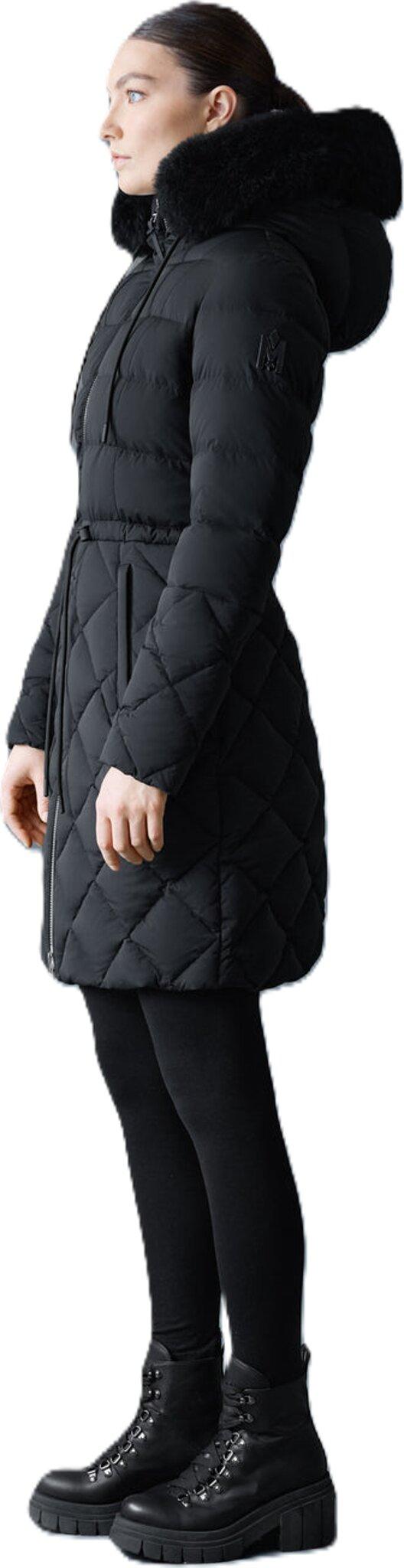 Product gallery image number 4 for product Xena-SH Diamond Quilted Down Coat with Fur Hood - Women's
