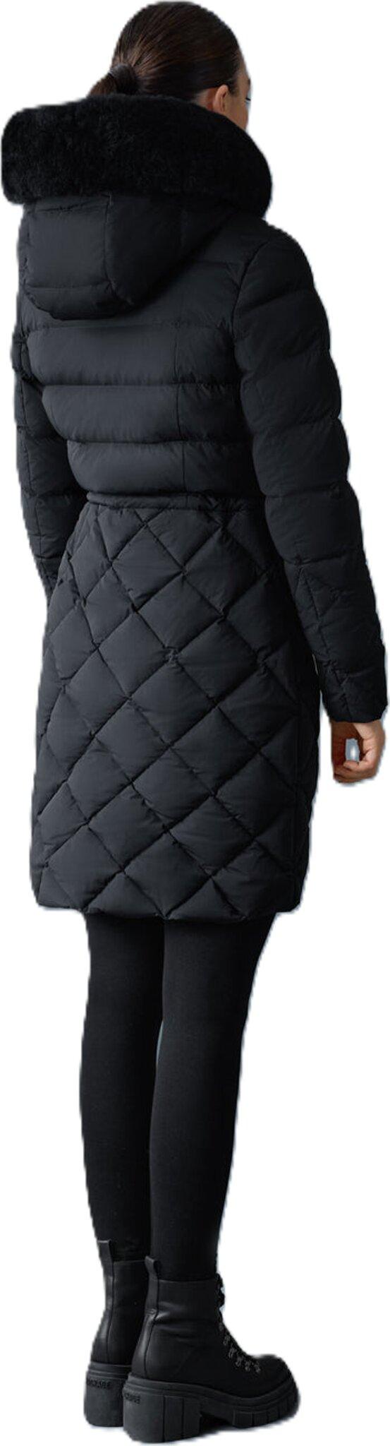 Product gallery image number 2 for product Xena-SH Diamond Quilted Down Coat with Fur Hood - Women's