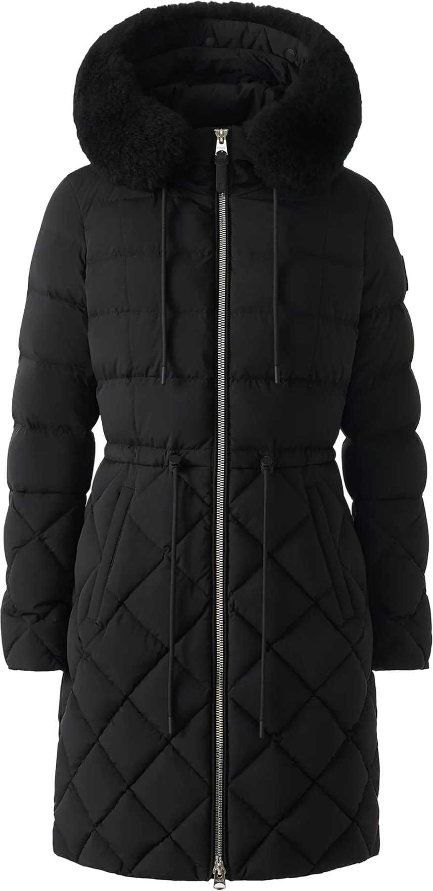 Product image for Xena-SH Diamond Quilted Down Coat with Fur Hood - Women's