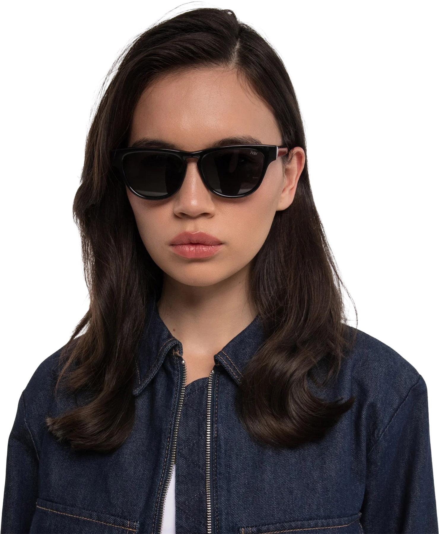 Product gallery image number 3 for product Maxi Black Wayfarer Sunglasses - Women's