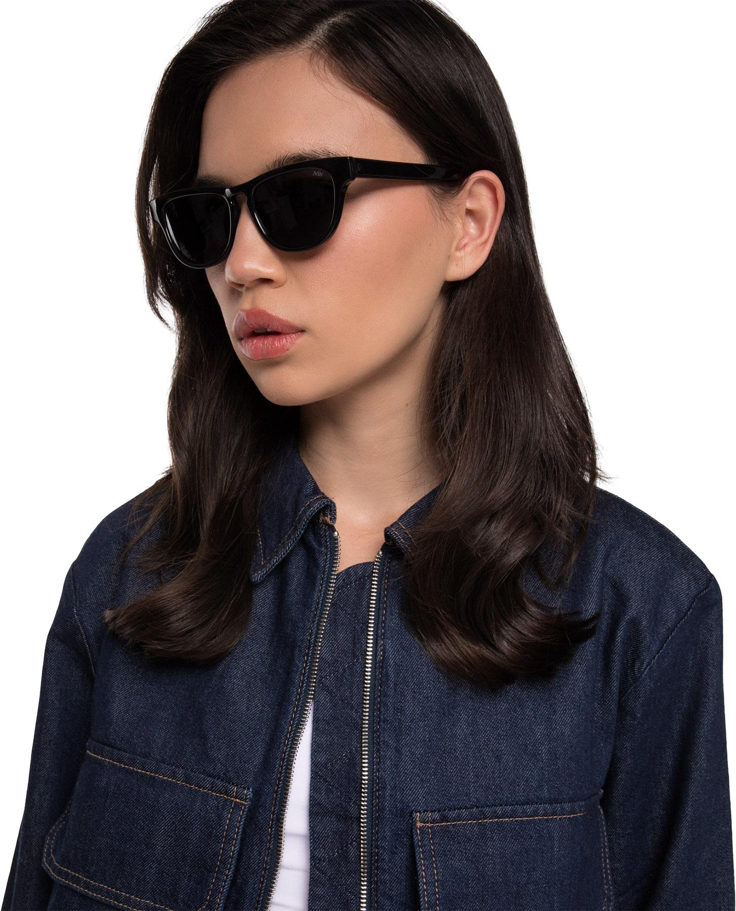 Product gallery image number 5 for product Maxi Black Wayfarer Sunglasses - Women's
