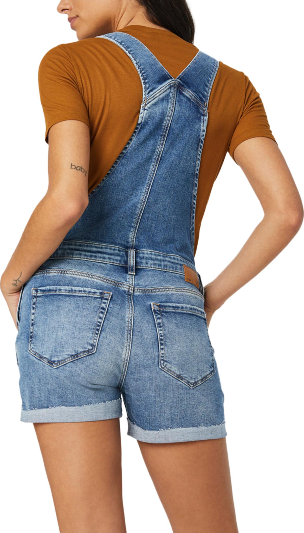 Product gallery image number 3 for product Wanda Used Ripped And Fringe Overall Shorts - Women's