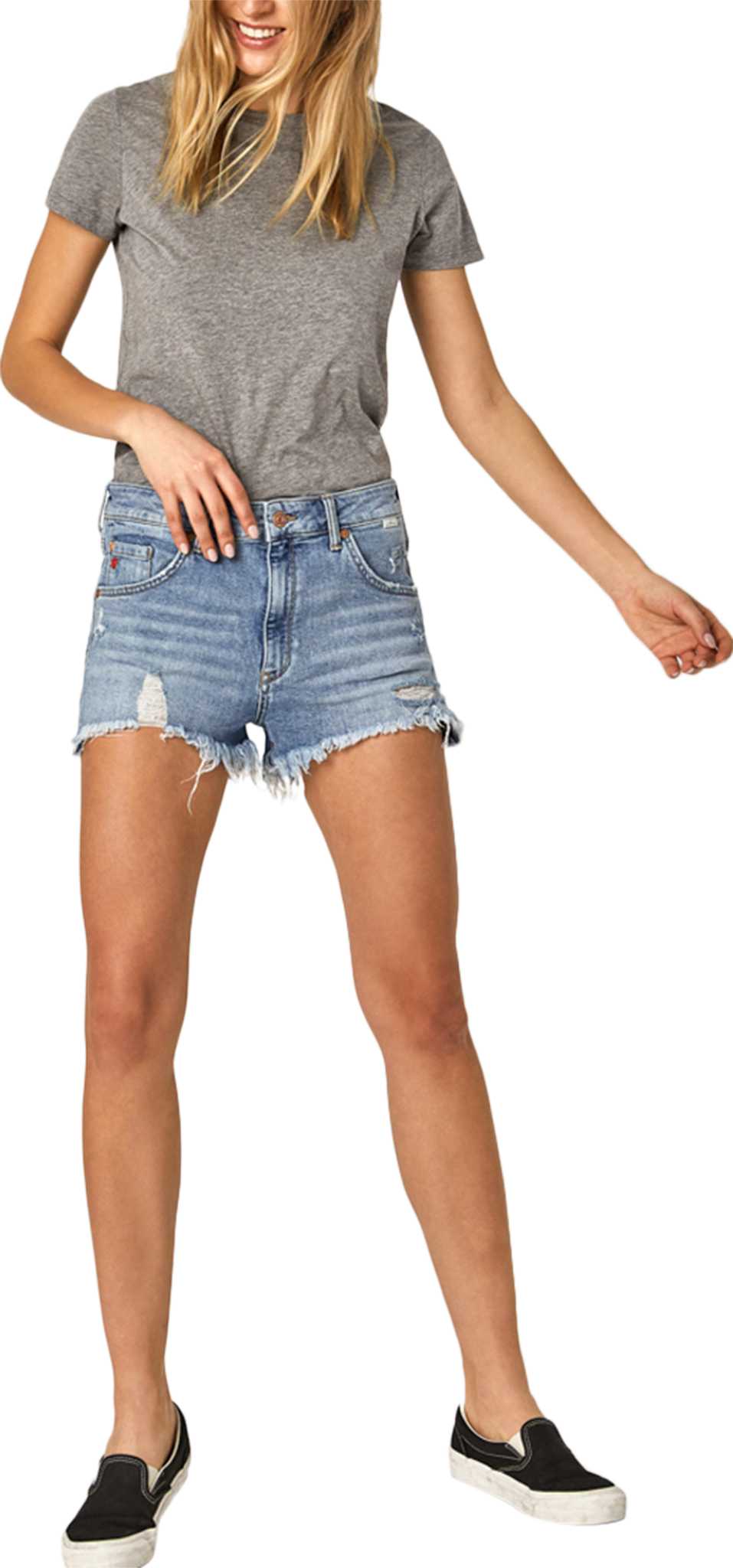 Product image for Rosie Mid Retro 80's High-Rise Denim Shorts - Women's