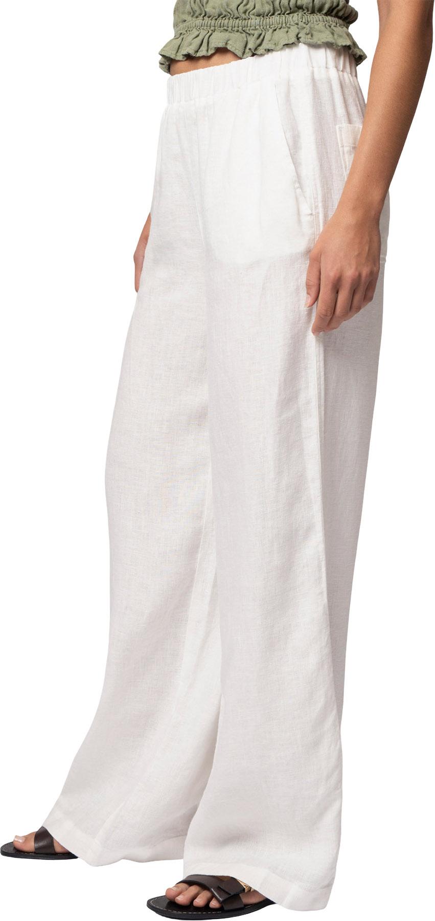 Product gallery image number 4 for product Pantalon à jambe large en lin - Femme