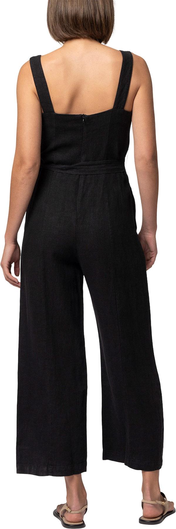 Product gallery image number 3 for product Linen Tie-Waist Wide Leg Jumpsuit - Women's