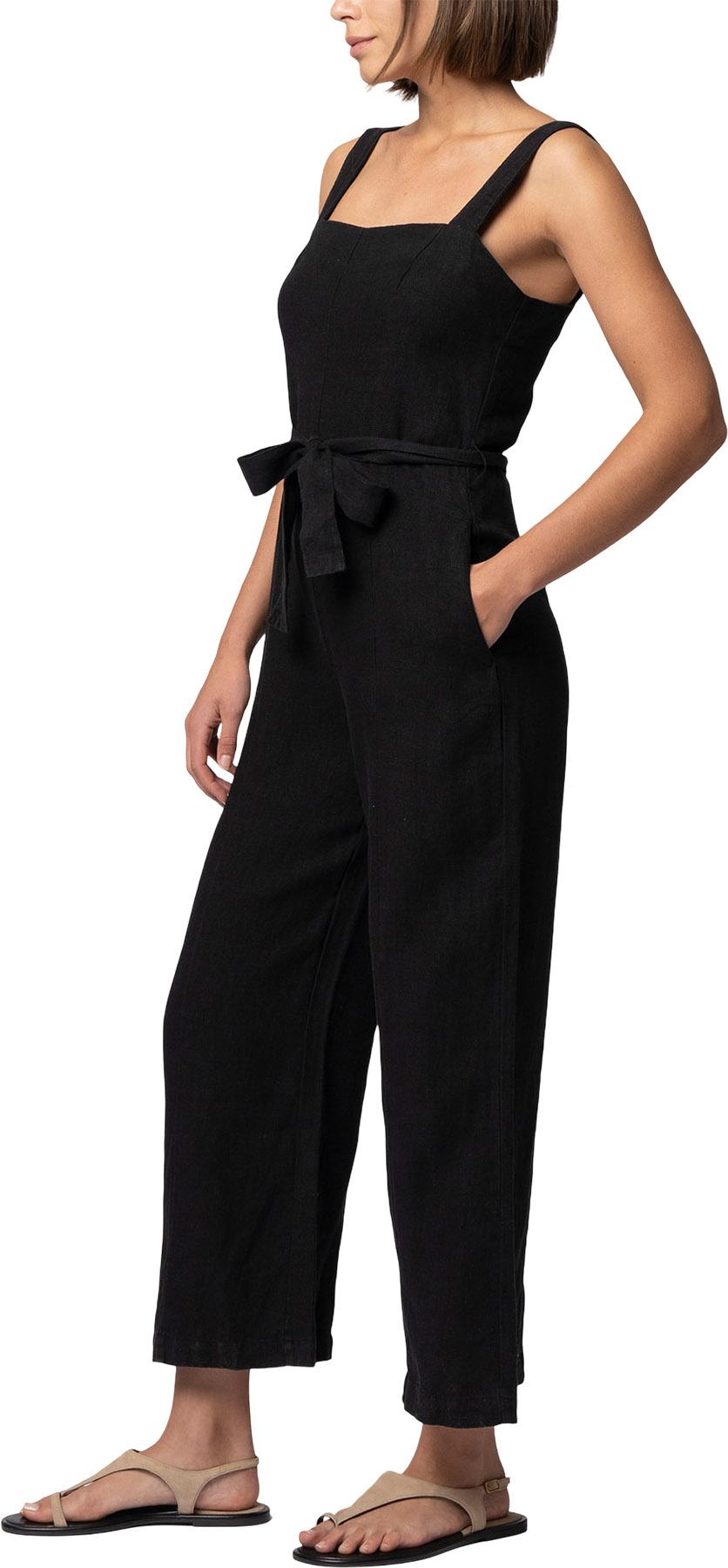 Product gallery image number 4 for product Linen Tie-Waist Wide Leg Jumpsuit - Women's