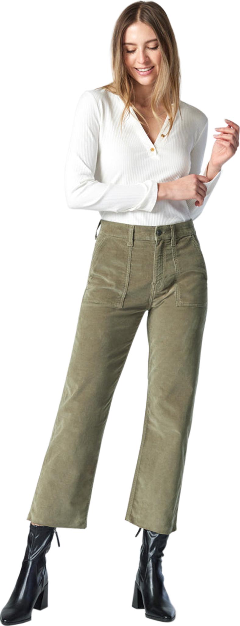 Numéro de l'image de la galerie de produits 1 pour le produit Pantalon en velours côtelé à jambe droite avec poche avant Shelia - Femme