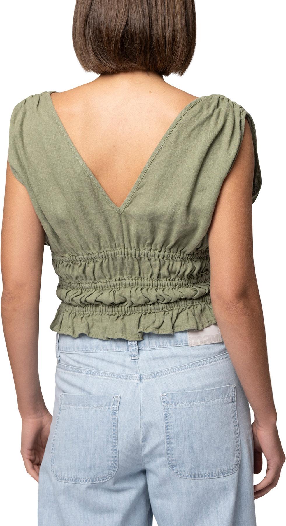 Numéro de l'image de la galerie de produits 2 pour le produit Camisole en lin étagée à col en V - Femme