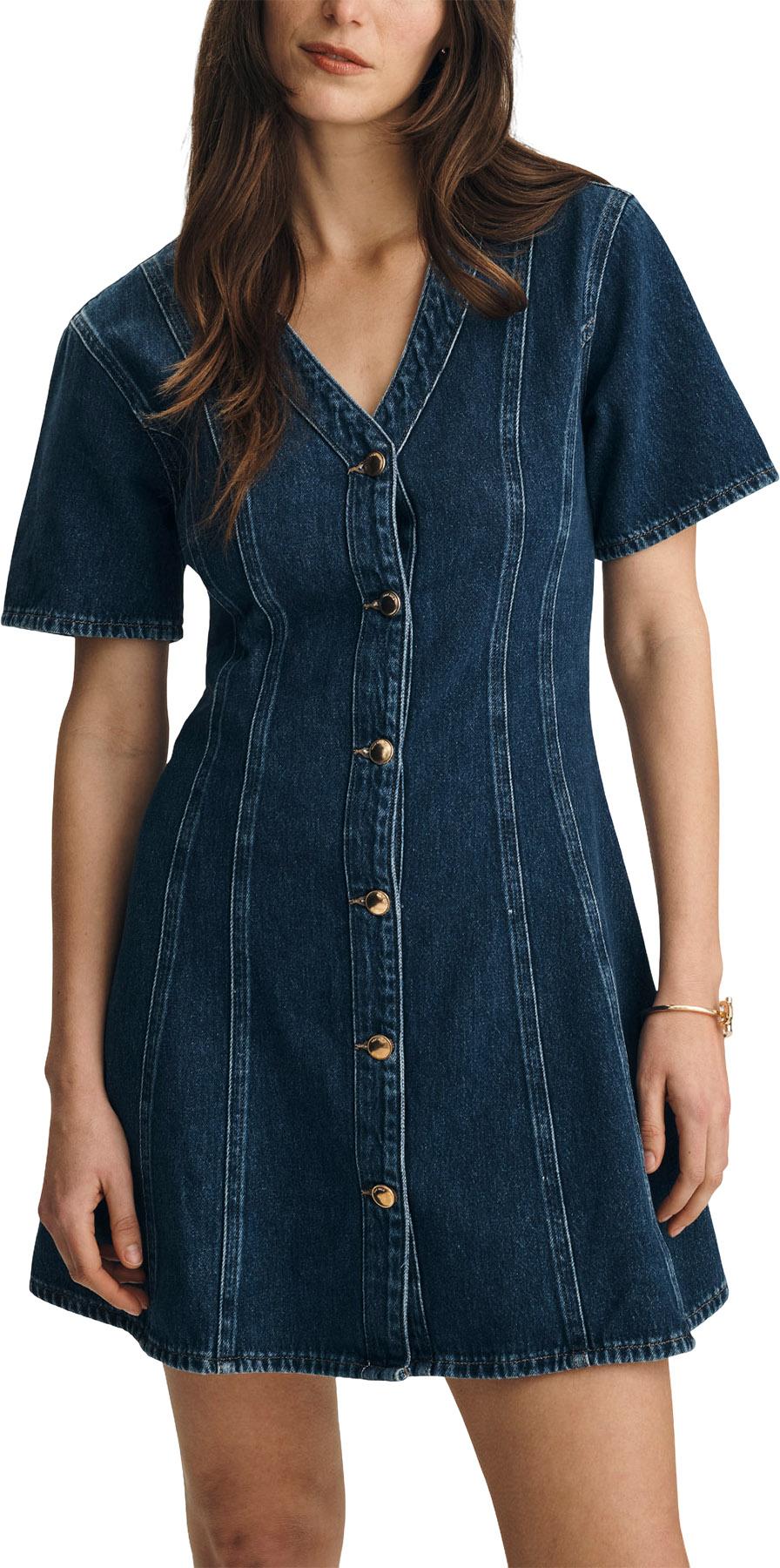 Product image for Kristy Short Sleeve Denim Mini Dress - Women's