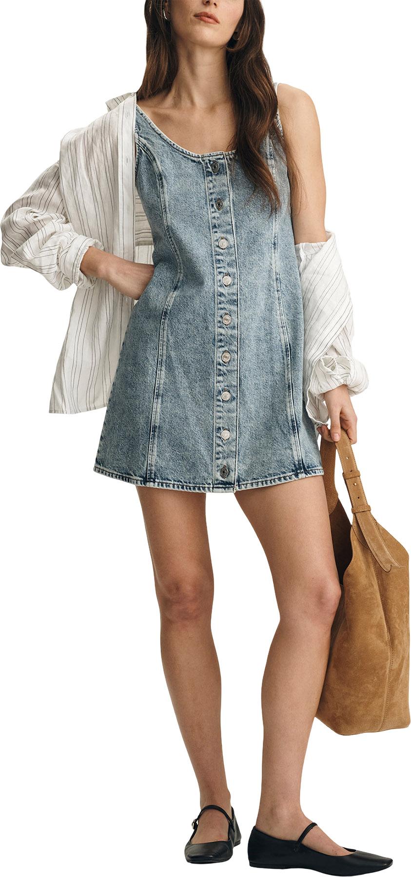 Product gallery image number 3 for product Mara Sleeveless Denim Mini Dress - Women's