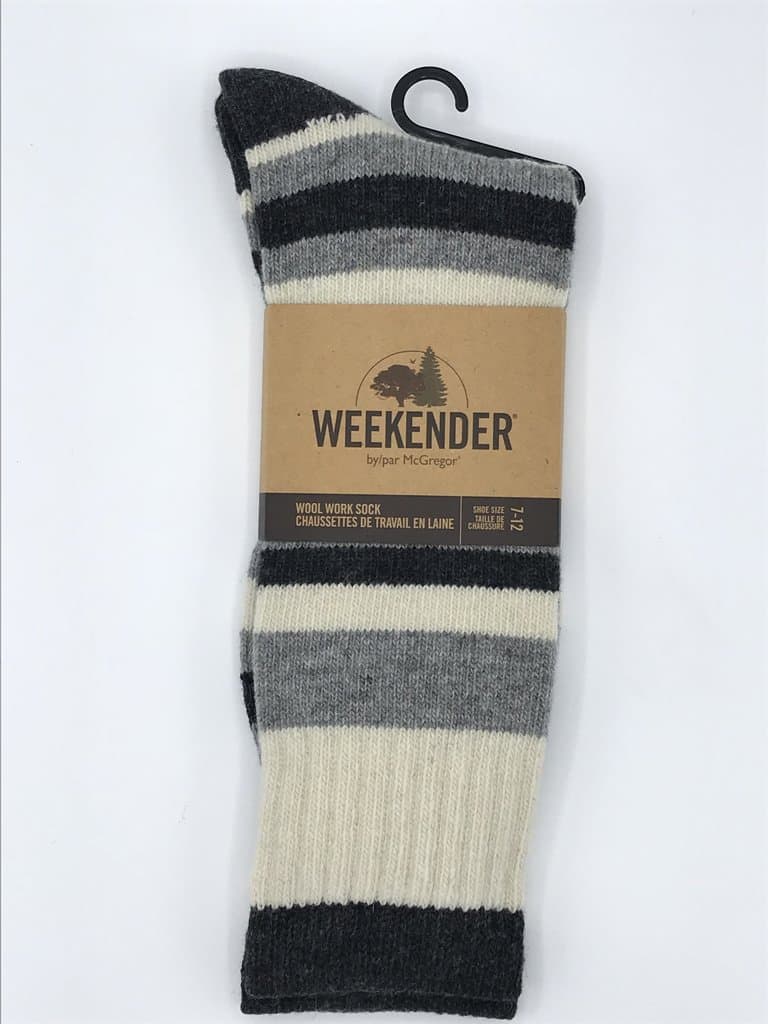 Product gallery image number 1 for product Weekender by McGregor  striped Wool Work Socks - Men's