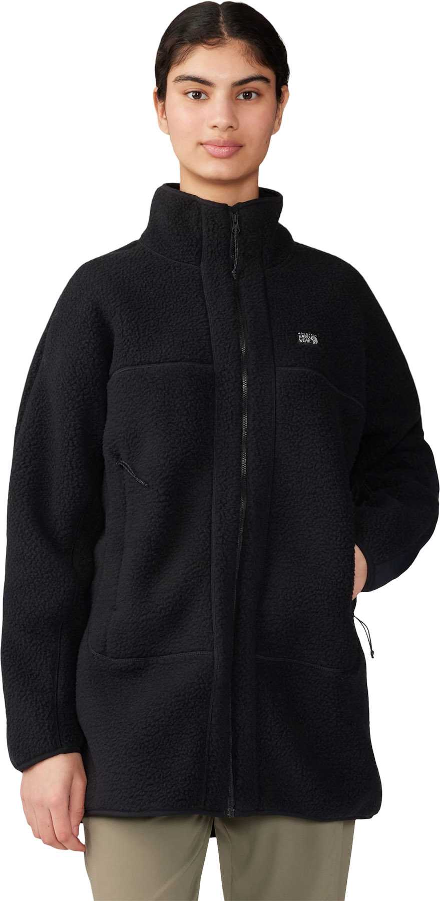Image de produit pour Manteau à glissière pleine longueur en molleton Hicamp - Femme