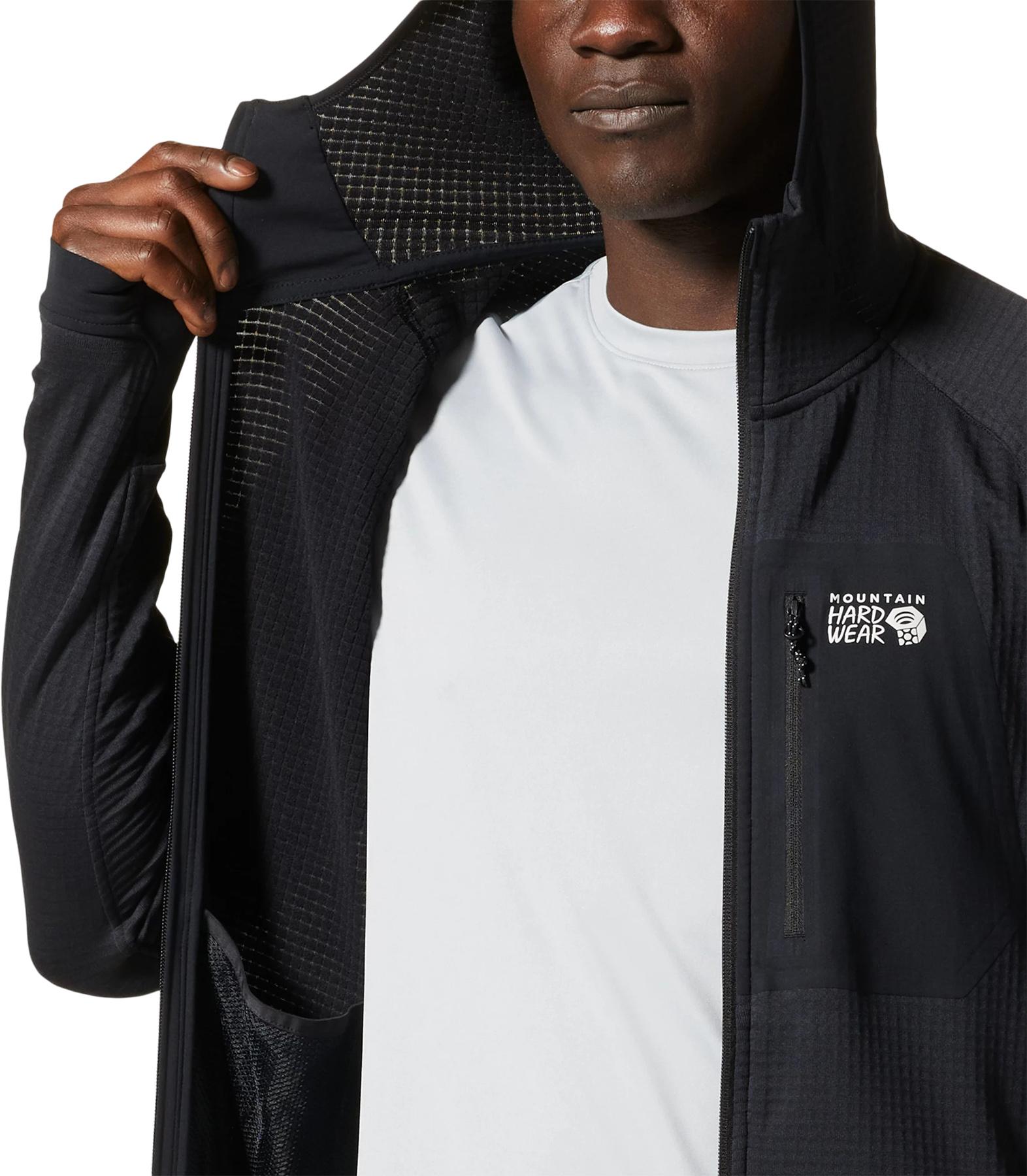 Product gallery image number 4 for product Chandail à capuchon à glissière pleine longueur Polartec Power Grid - Homme