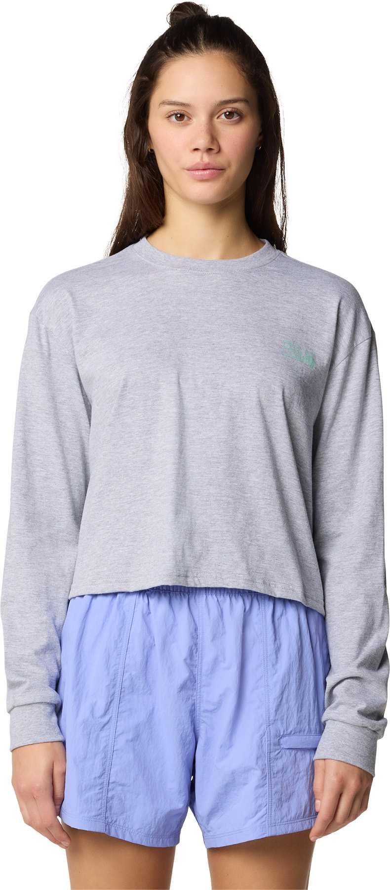 Product image for Mountain Sunset Boxy Crop Long Sleeve T-Shirt - Women's 