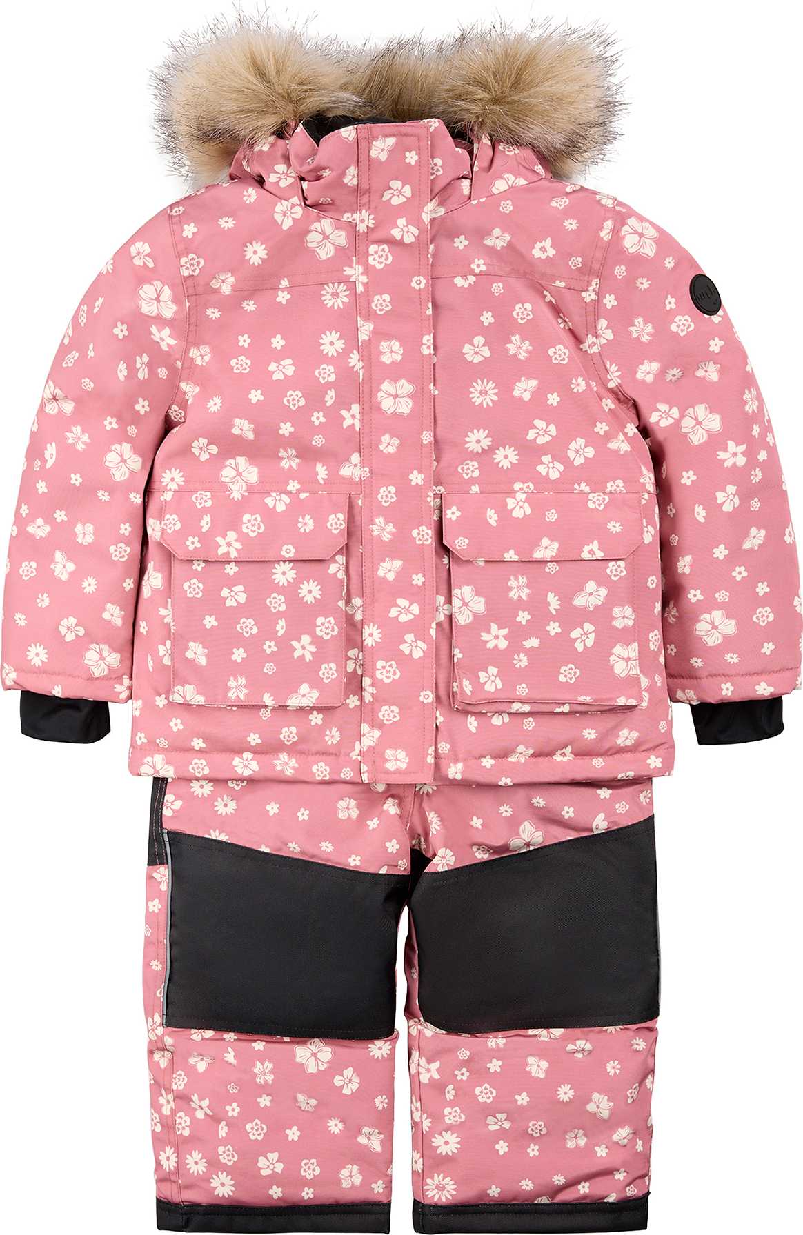 Image de produit pour Combinaison de neige rose poudré à imprimé floral - Fille