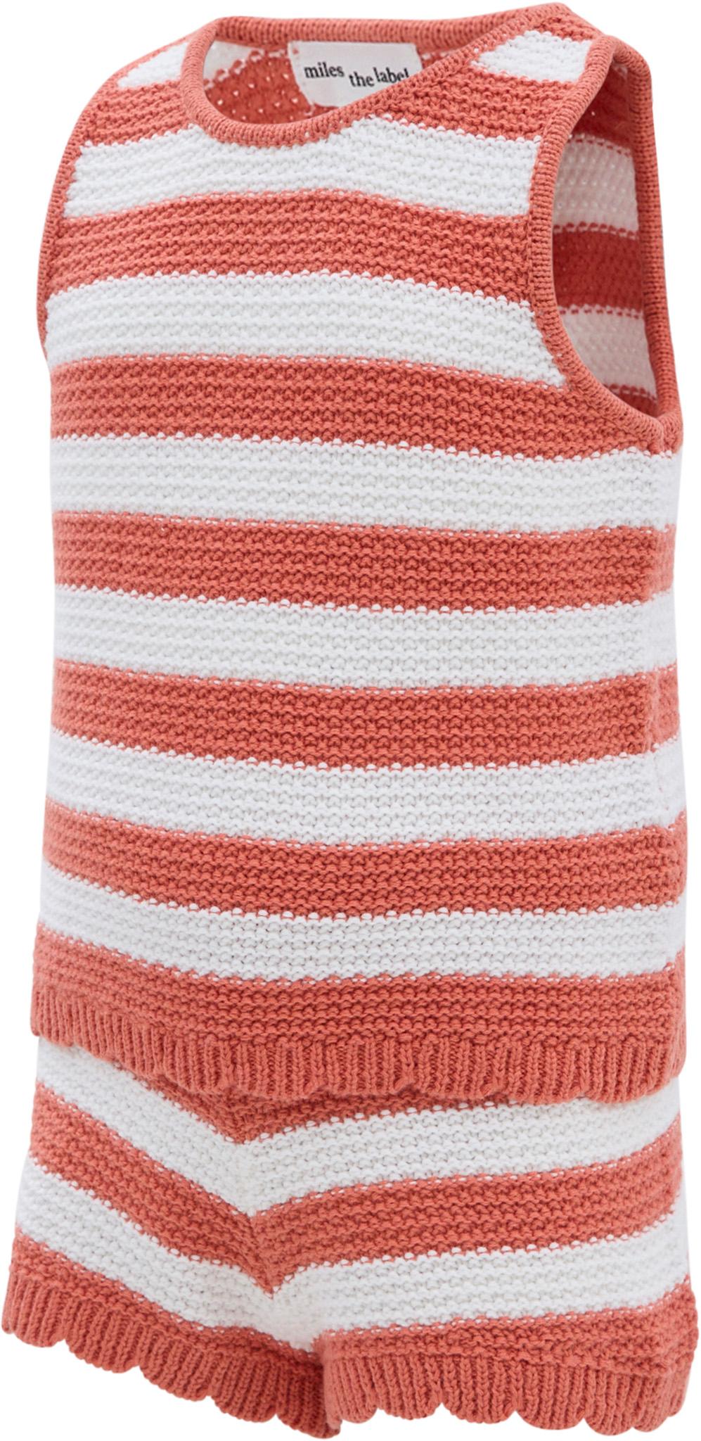 Product gallery image number 5 for product Striped Crochet Knit Shorts Set - Girls