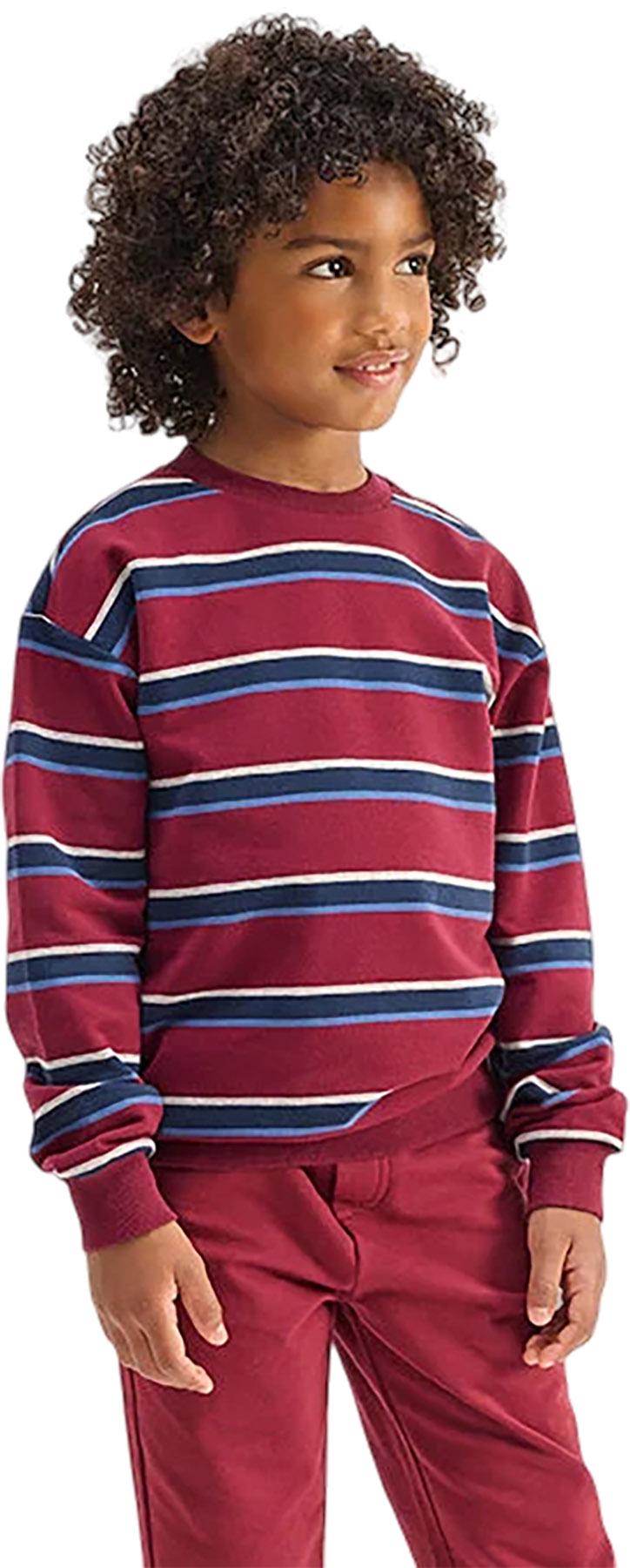 Product gallery image number 3 for product Maroon and Bubblegum Yarn-Dyed Stripe Collared Quarter Zip Pull-Over - Girl