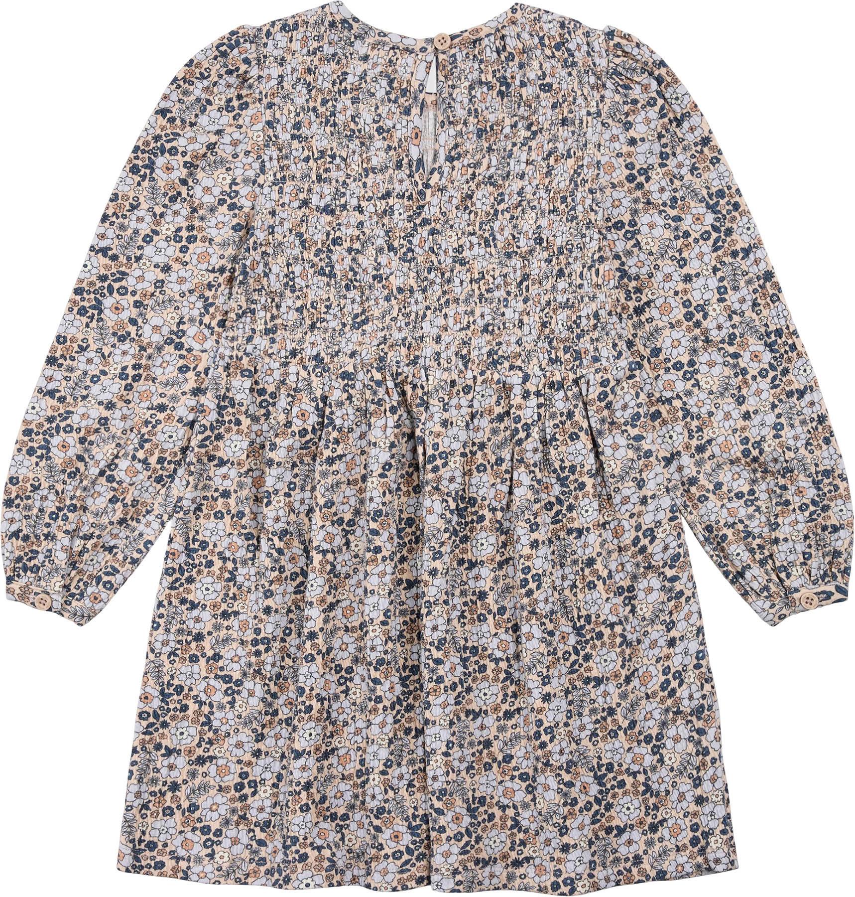 Product gallery image number 2 for product Vintage Flowers Print on Almond Jersey Dress - Girl
