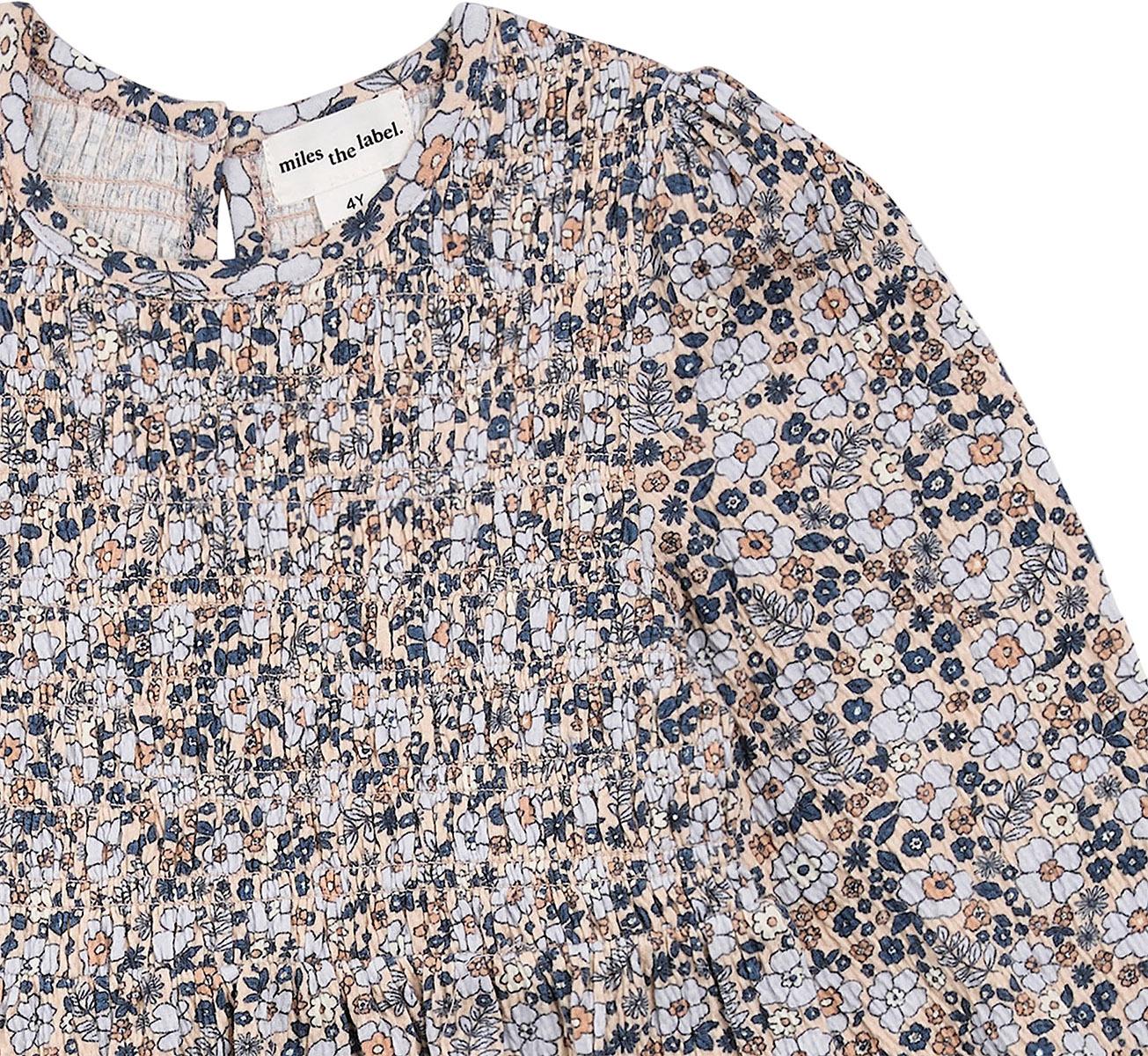 Product gallery image number 4 for product Vintage Flowers Print on Almond Jersey Dress - Girl