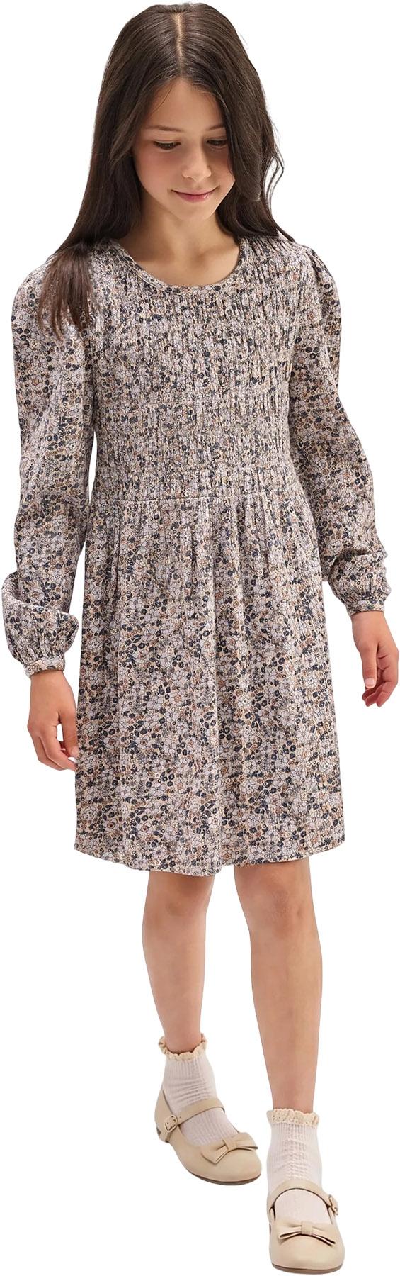 Product gallery image number 3 for product Vintage Flowers Print on Almond Jersey Dress - Girl