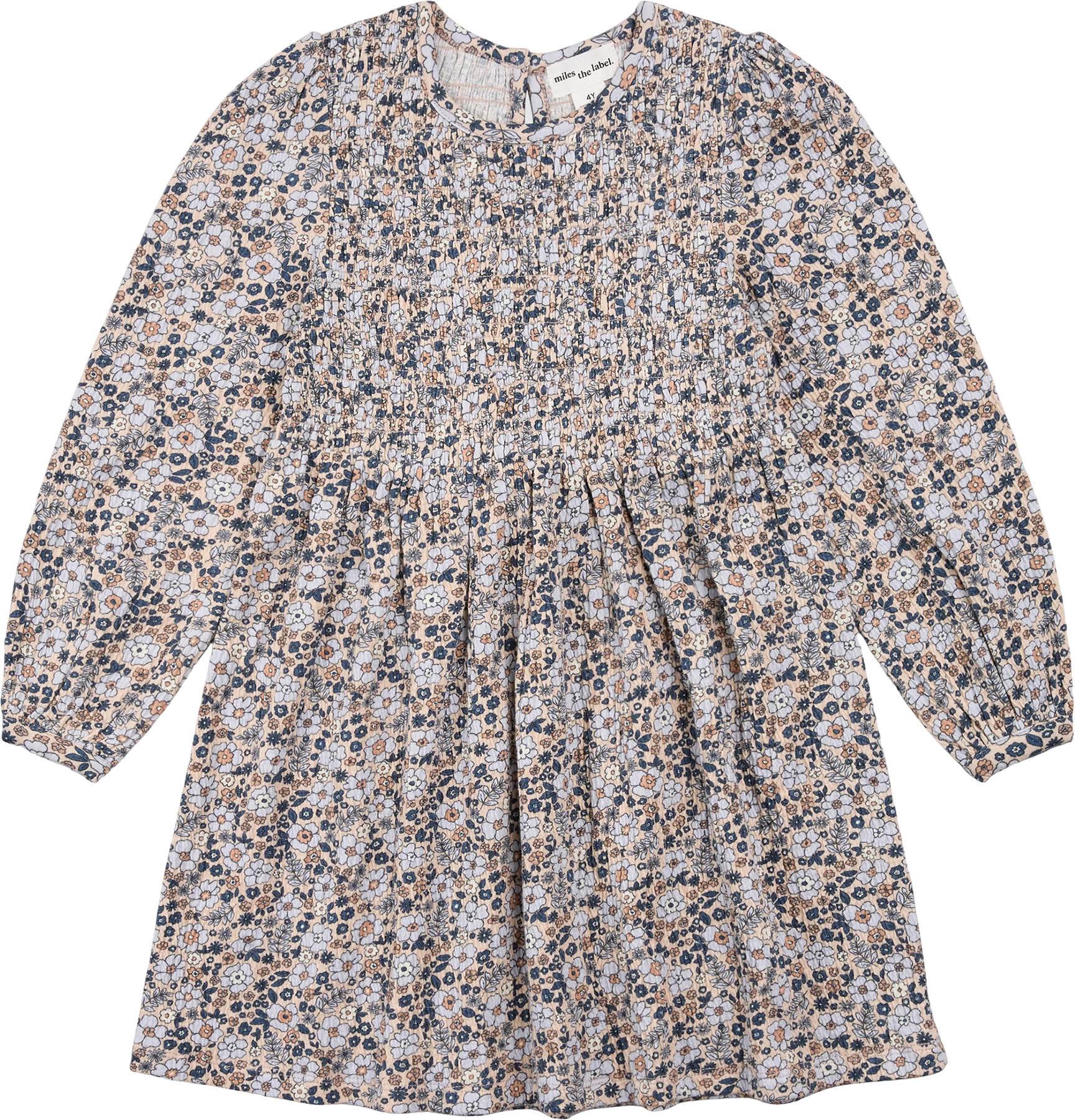 Product image for Vintage Flowers Print on Almond Jersey Dress - Girl