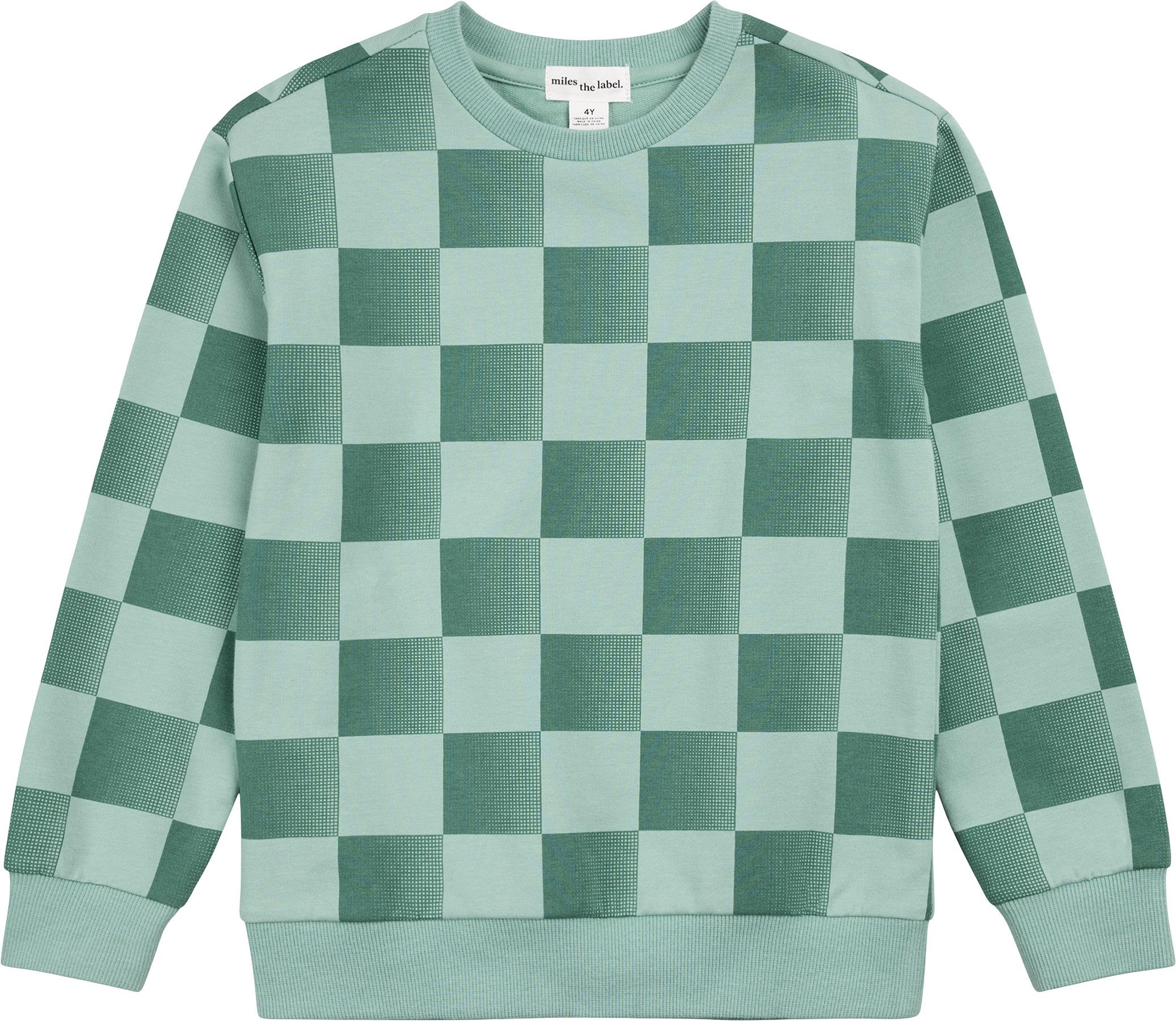 Product image for Dark Green Checkerboard Sweatshirt - Boys 