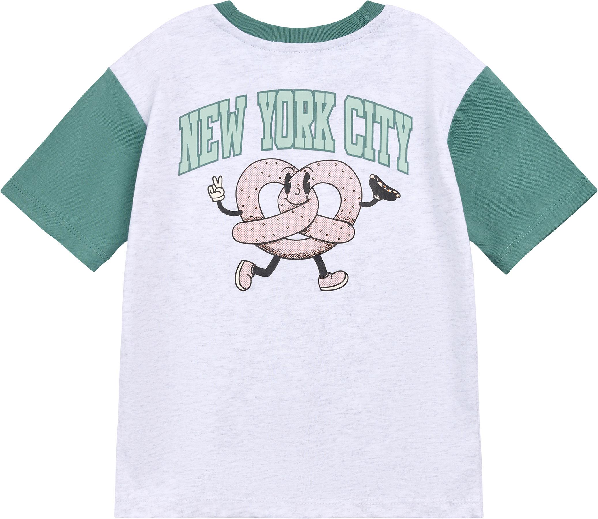 Product gallery image number 2 for product NYC Pretzel on Light Grey Raglan T-Shirt - Boys