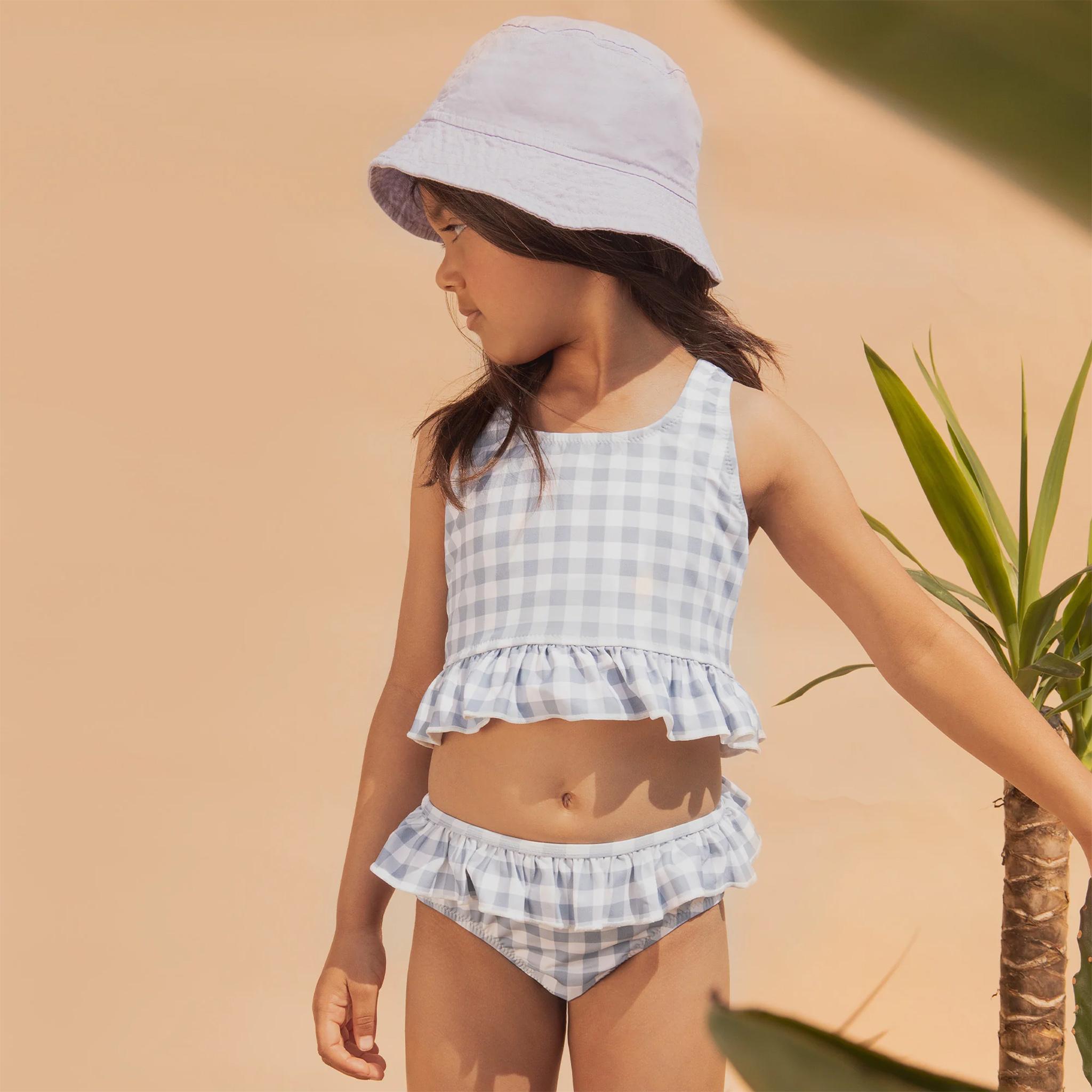 Product gallery image number 3 for product Gingham Print Tankini Two Piece Swimsuit - Girls