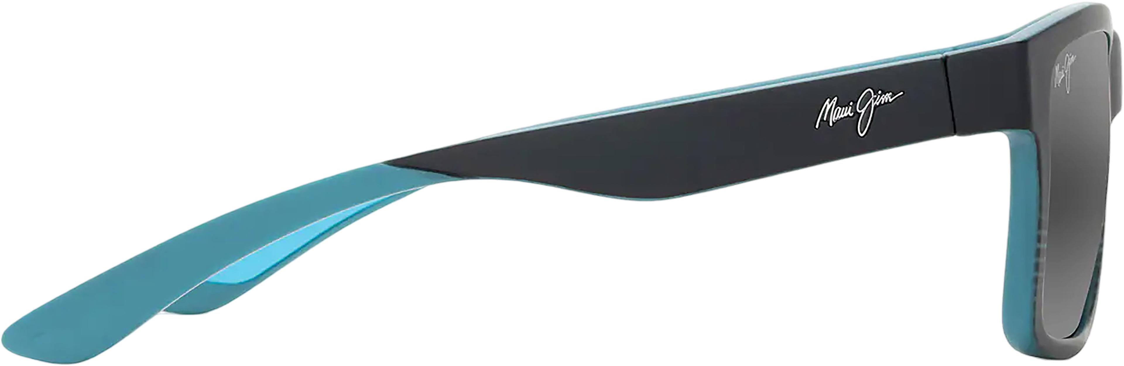 Product gallery image number 3 for product The Flats Sunglasses - Black with Teal Stripes - Neutral Grey Lens - Unisex