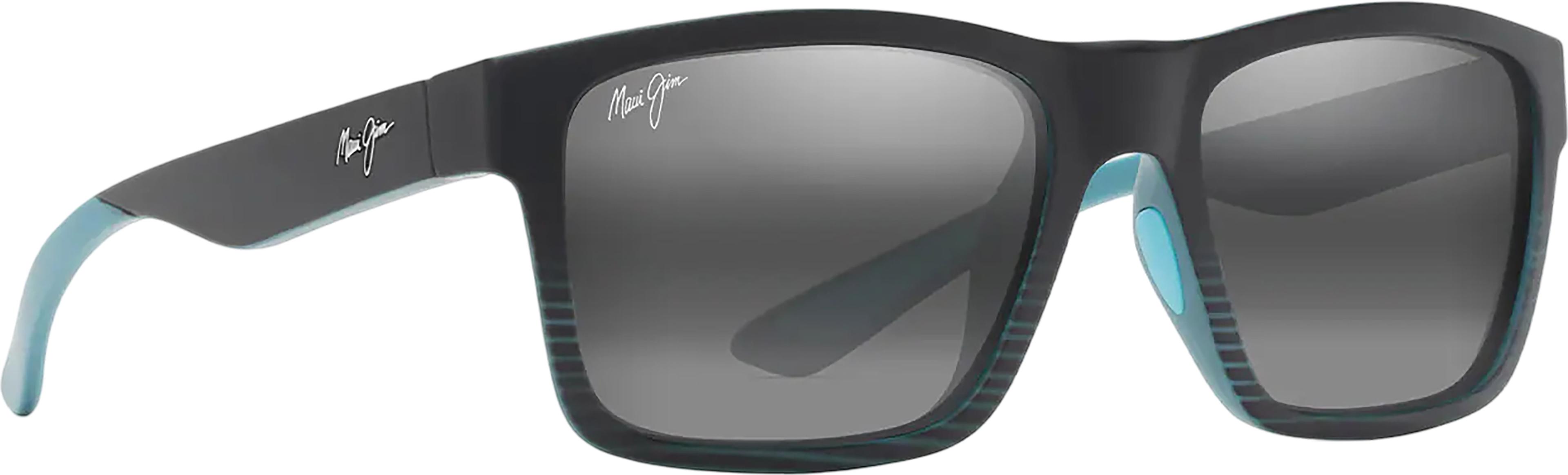 Product image for The Flats Sunglasses - Black with Teal Stripes - Neutral Grey Lens - Unisex