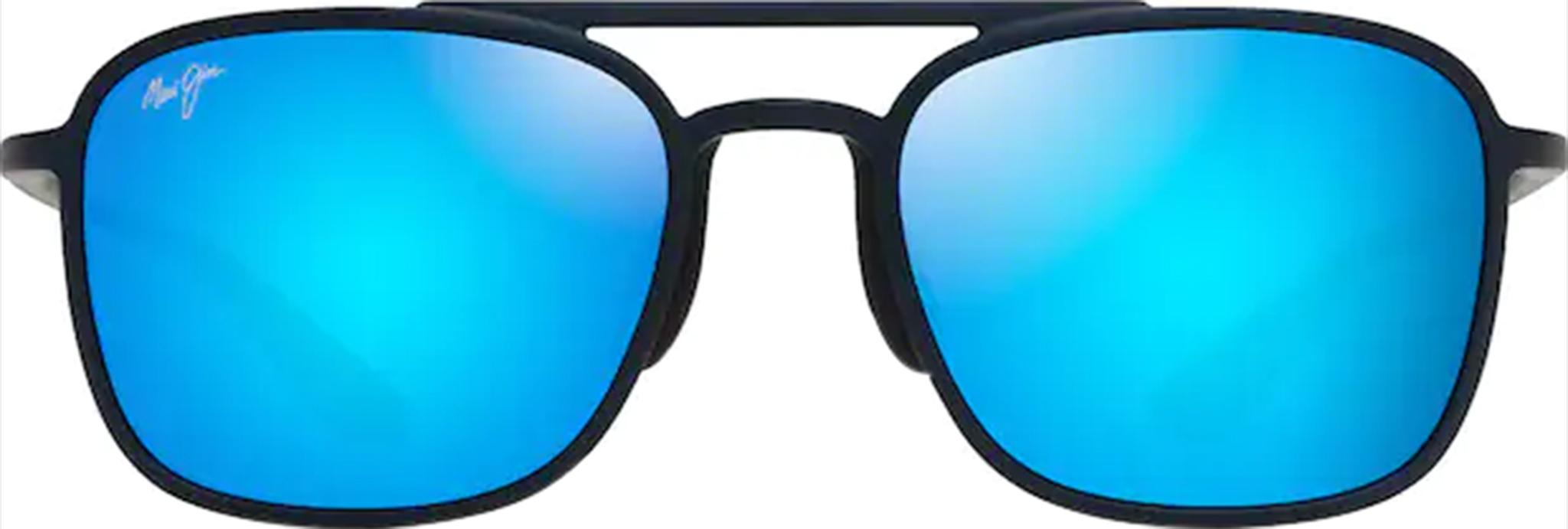 Product gallery image number 2 for product Keokea Aviator Sunglasses - Matte Blue - Blue Hawaii Polarized Lens