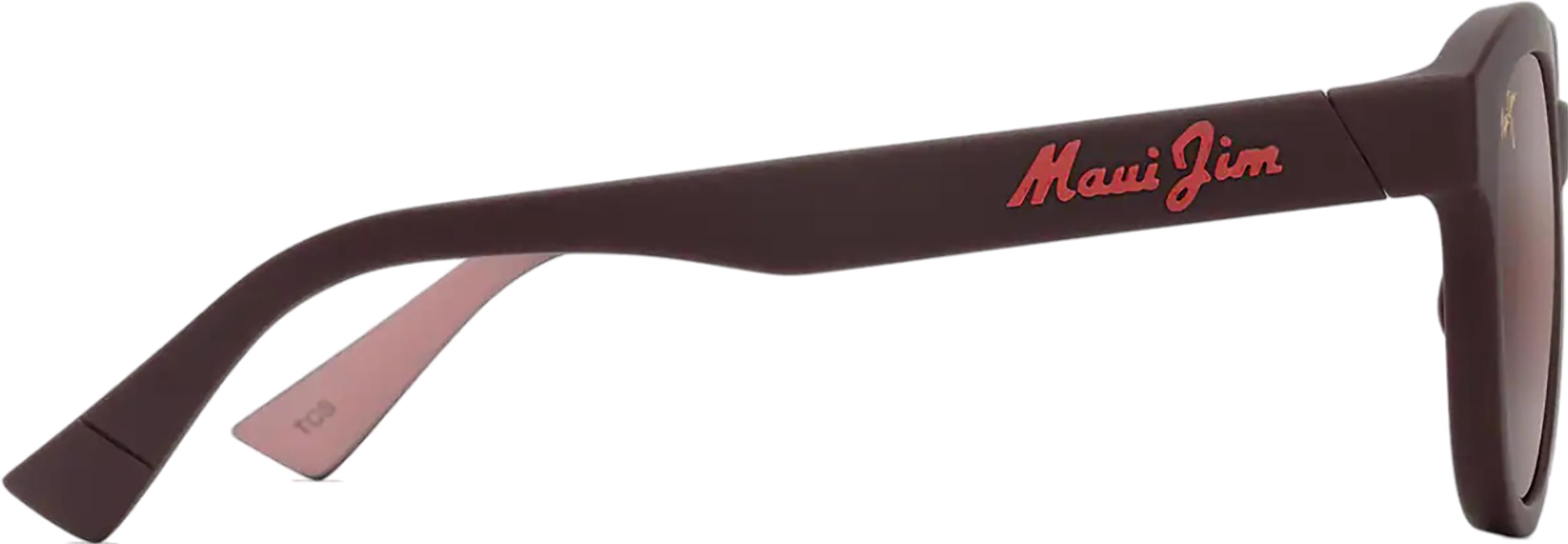 Product gallery image number 2 for product Ihupani Asian Fit Polarised Sunglasses - Matte Burgundy - Maui Rose Lens